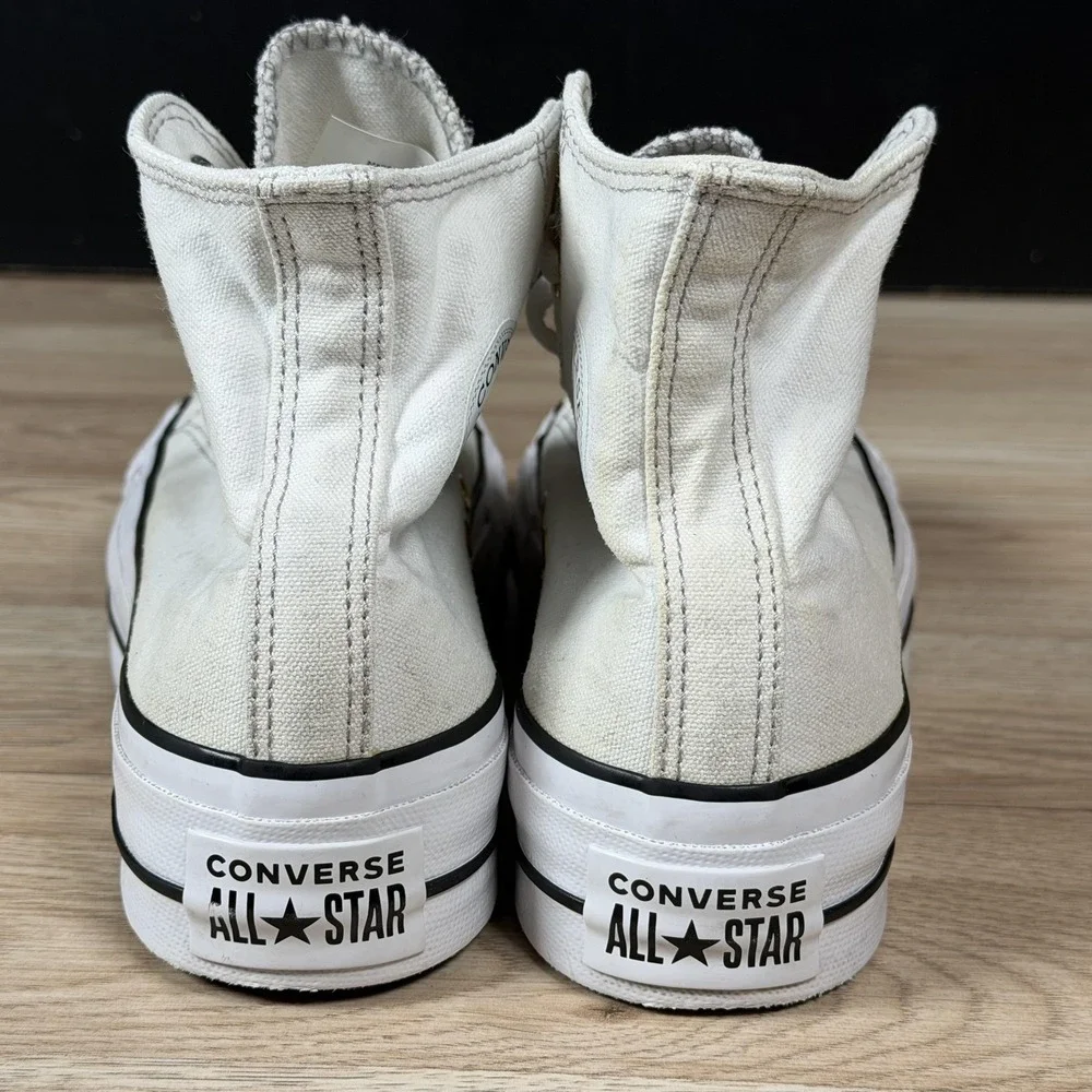 Converse Chuck Taylor All Star Platform Shoes Womens Size 6 White Canvas 569005C